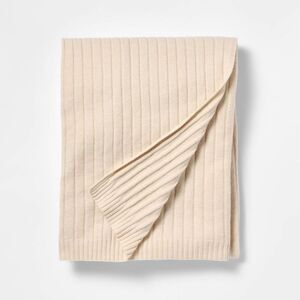Color TBD - Casual Mixed Rib Throw - 50x60 - Thres Cream